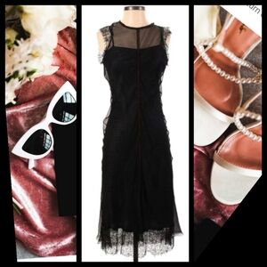 Anthropologie Harkham Silk Lace Dress Small Black Whimsy Goth Vintage Boho Party